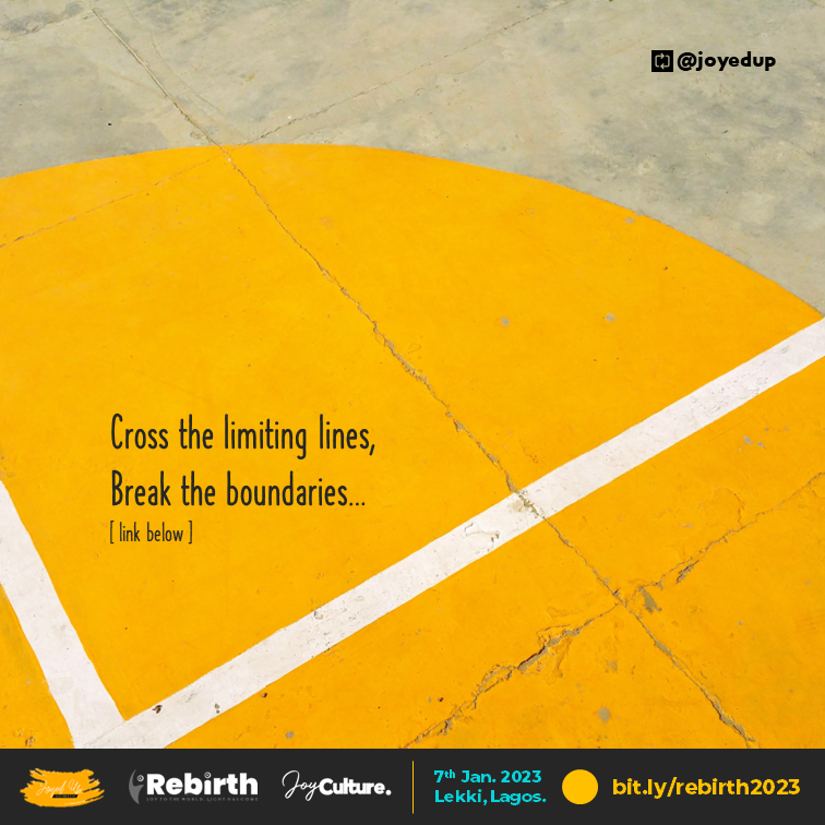 stayjoyedup's tweet photo. Cross the limiting lines, Break the BOUNDARIES!
It's time to be Joyed Up!
Have you registered?
#Jan7th
#JoyedUp
#Joyculture
#Joyedupconference
#Rebirth https://t.co/G6Jmr2xjaX