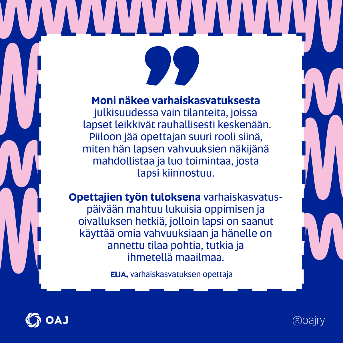 oajry's tweet photo. ❤️ Moni vanhempi hämmästelee päivittäin, mitä kaikkea lapsi on varhaiskasvatuksessa oppinut. Siinä lasten tukena ovat osaavat opettajat.

🎄Tässä kurkistusluukku 14/24 arvokkaisiin hetkiin, joita opettajat haluaisivat muidenkin näkevän.
#opehommat #opejoulukalenteri https://t.co/eUniVyqFW9