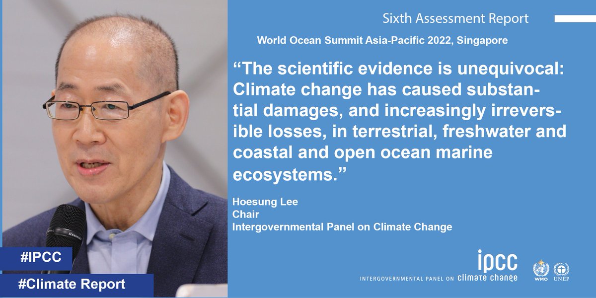 The #IPCC Chair during the key Panel discussion at the 2nd World Oceans Summit - Asia and Pacific in Singapore today. 
Read his full remarks here ➡️ bit.ly/3VAEYs1
#climatereport