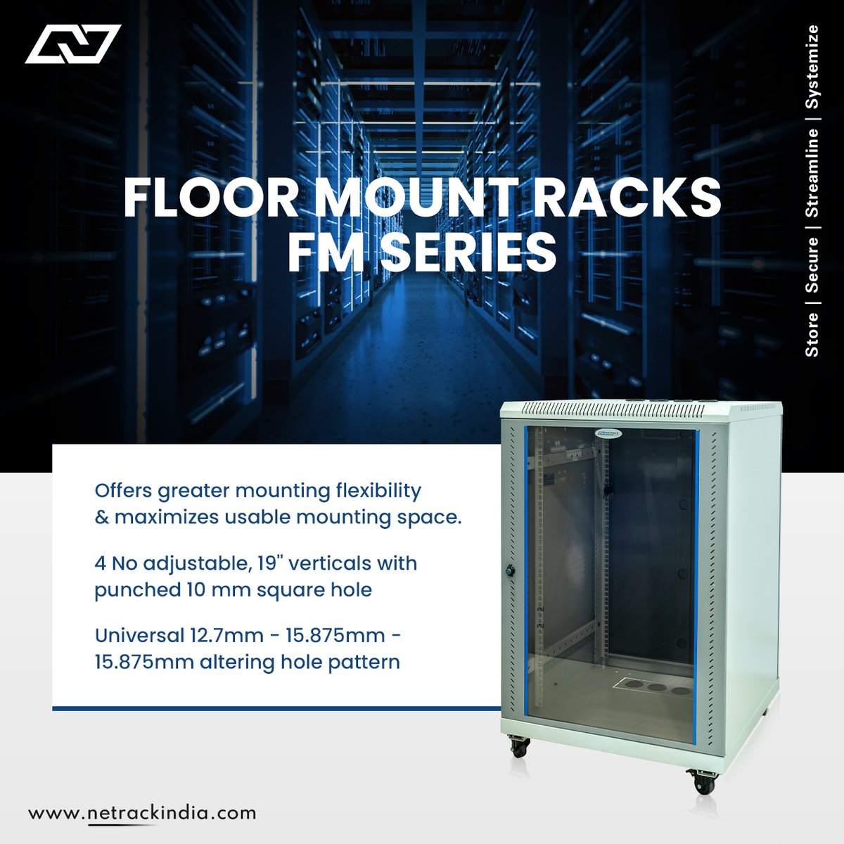 NetrackPvtLtd's tweet image. With #Netrackenclosure state-of-the-art manufacturing methods, Floor mount racks are provided with the best product quality and fastest delivery in the industry.

Contact us: +91-6366375522
Visit us: netrackindia.com
.
.
.
.

#RackSolution #CustomizedRacks #OpenRack