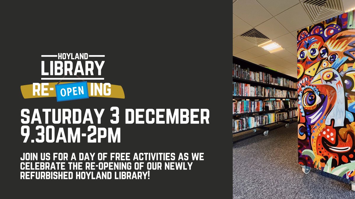 Join our celebration at Hoyland Library this Saturday! We have a lot of free and exciting activities planned, and the first 100 adults and 100 children through the door will receive our goody bags, so come along and let's celebrate together! 🥳