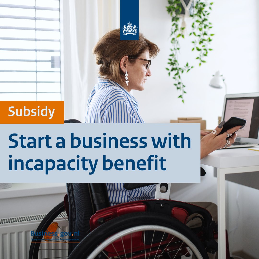 BusinessGovNL's tweet photo. Do you live in the Netherlands 🇳🇱 and do you have a long-term occupational disability? In some cases you may be eligible for support to start your own business. Find out more⬇ 

https://t.co/o1cREJ0acb

#Disability https://t.co/k5bhZOtQo9