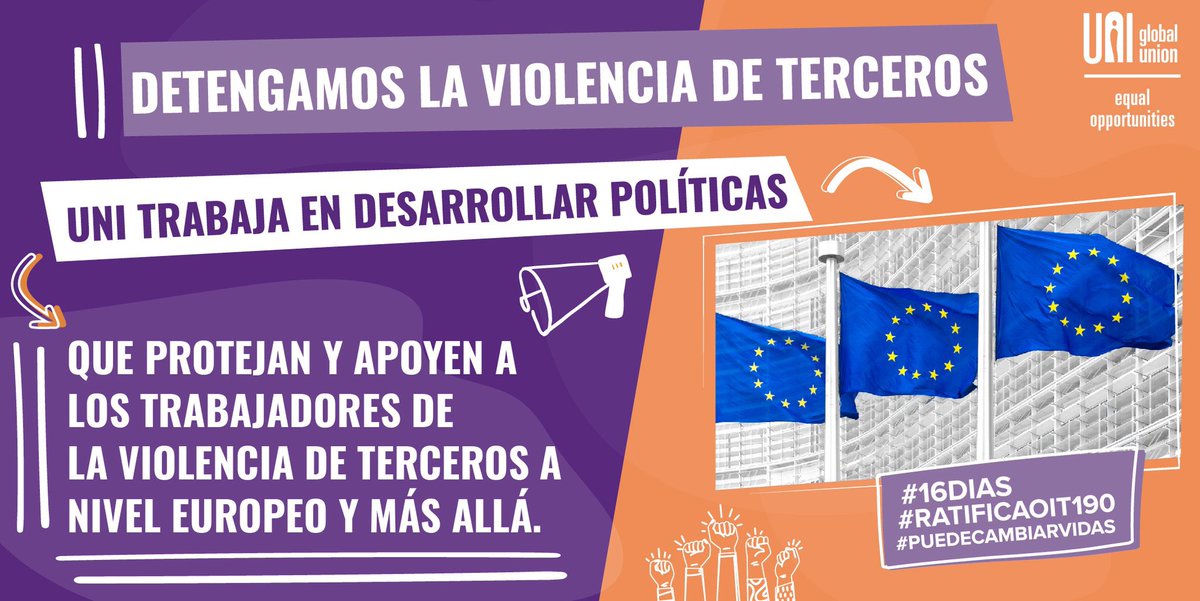 FoecytArgentina's tweet photo. ¿Cómo podemos detener la violencia de terceros? Como sindicatos podemos trabajar en el desarrollo de políticas, directrices, cláusulas y acuerdos que incluyan el espíritu de la #OIT190 @uni_equal @vattimorocio https://t.co/mzYgjZcl8L
