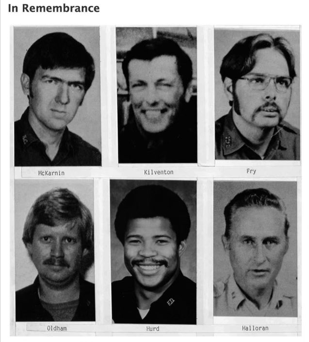 Today we remember Capt Gerald Halloran, Capt James Kilventon, FF Thomas Fry, FF Luther Hurd, FF Robert McKarnin, and FF Michael Oldham. The 1988 Ammonium Nitrate Explosion led to the adoption of the NFPA 704 placarding system and formation of Hazmat 71 in KCMO. <a href="/KCMOFireDept/">Kansas City Fire Department (KCFD)</a>