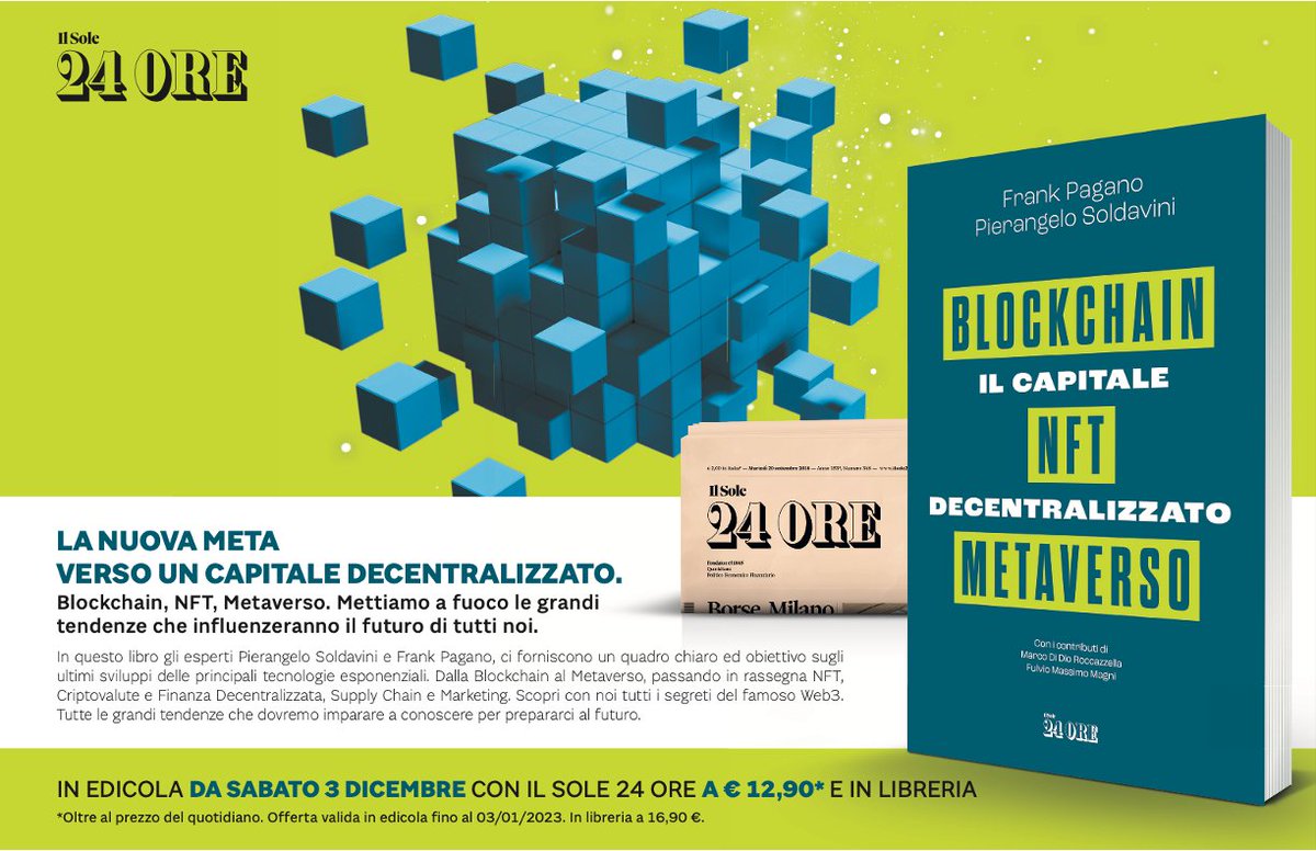 Francesco Pagano (@fpagano74) on Twitter photo Out now! ecommerce.ilsole24ore.com/shopping24/il-…
<a href="/piersolda/">Pierangelo Soldavini</a> <a href="/sole24ore/">IlSole24ORE</a> <a href="/Tokenance/">Tokenance.io</a> #IlCapitaleDecentralizzato Out now! ecommerce.ilsole24ore.com/shopping24/il-…
<a href="/piersolda/">Pierangelo Soldavini</a> <a href="/sole24ore/">IlSole24ORE</a> <a href="/Tokenance/">Tokenance.io</a> #IlCapitaleDecentralizzato