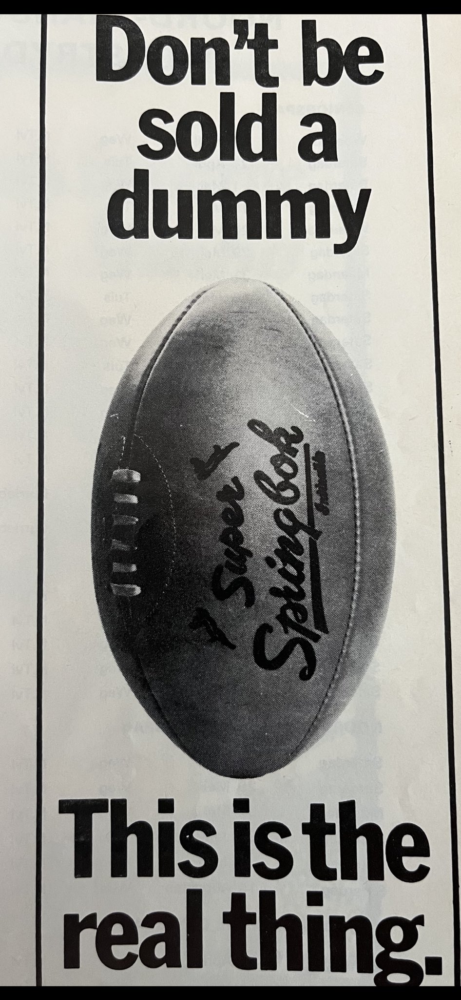 Rugbynostalgia on Twitter "Don’t be sold a dummy….this is the real