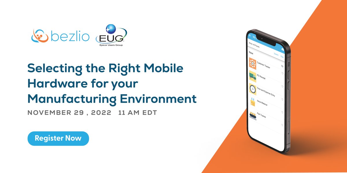 We are partnering with the #Epicor User Group today to discuss key process to selecting the most effective mobile hardware and technology options for your manufacturing facility.
Do not miss it, register now!
hubs.ly/Q01tg0750