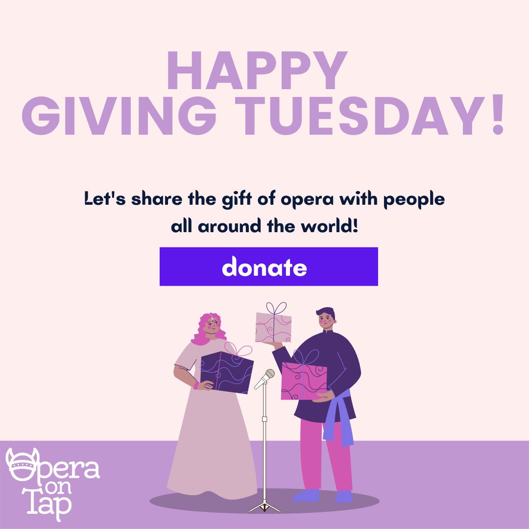 OperaonTapNYC's tweet photo. Opera on Tap | Giving Tuesday is TODAY! - https://t.co/aNCfvFojwz https://t.co/ZhY6DUHGB9