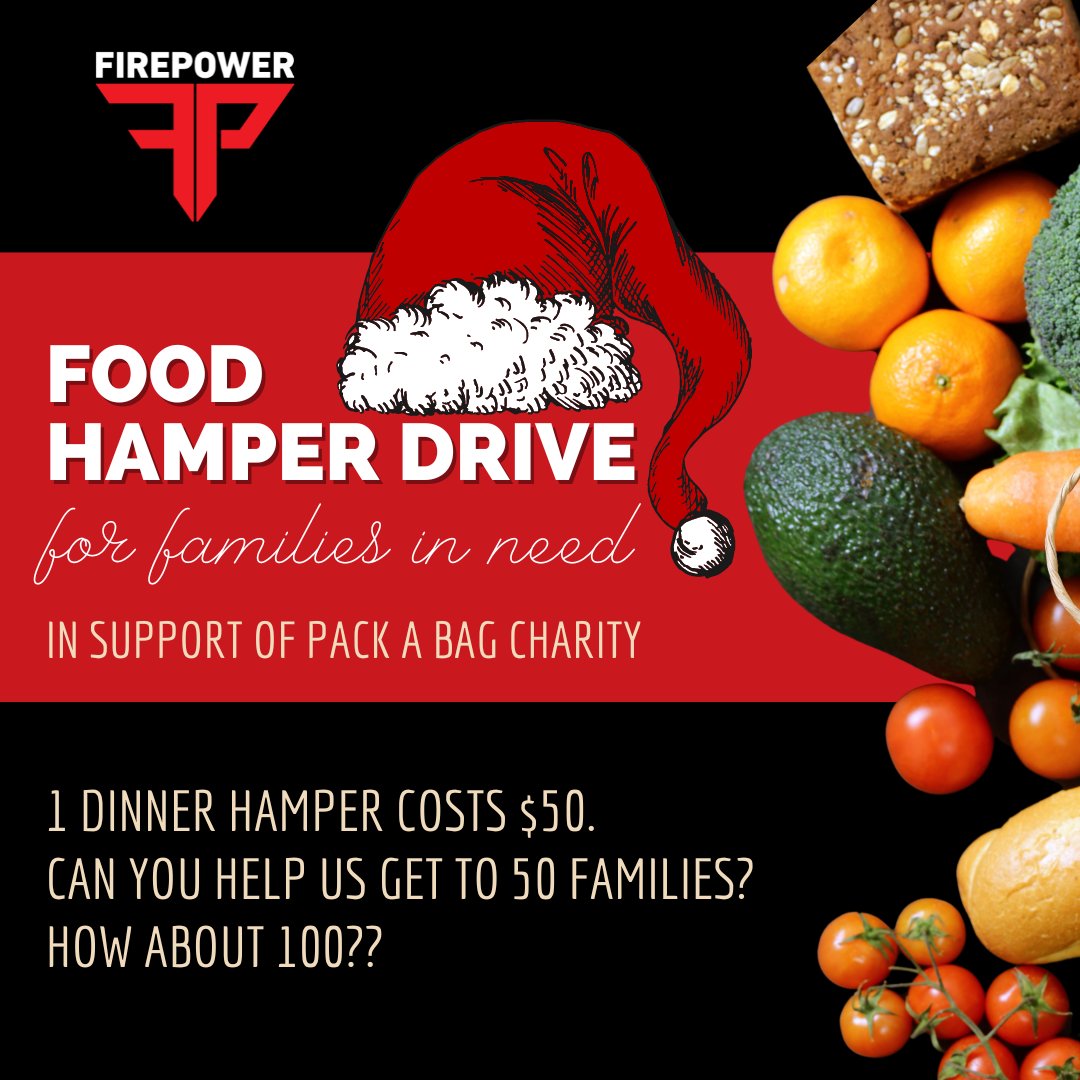 This #GivingTuesday ❤️ give to families in need!
⁠
Through our friends at Pack-A-Bag, it costs $50 to donate an entire turkey dinner complete with all the trimmings. Any help we can get from our community will help so many in need. ⁠
⁠
Donate Today: firepowerhelps.ca