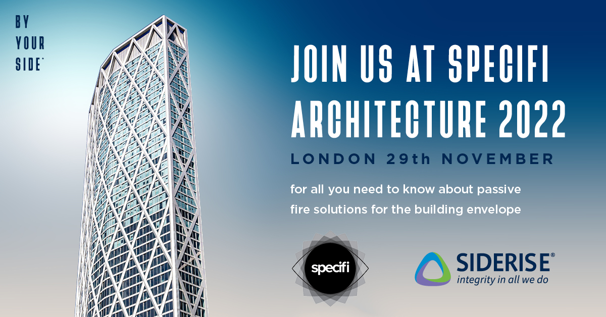 Come visit us at <a href="/SpecifiDay/">Specifi</a> #SpecifiArchitectureRoadshow in #London! These events are great for meeting #specifiers and really understanding what they're looking for in terms of #PassiveFireProtection. Learn more: specifi.co.uk #ByYourSide #Specification #FireSafety
