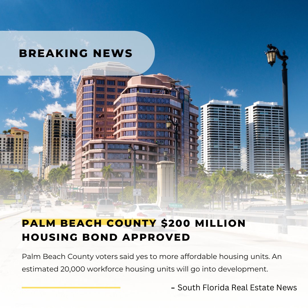 AtlasCTGHomes's tweet photo. The housing bond will be paid for by property tax increases, and it is expected to take a 10-year timeline to build all 20,000 units. For more information on the housing bond visit: https://t.co/2sG1NM2tCO
#housingbond #housing #palmbeachcounty #affordablehousing https://t.co/g4iGaL419M
