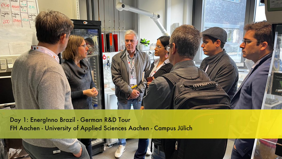 ResearchGermany's tweet photo. An exciting visit @FH_Aachen offered the Brazilian innovators from #EnergInno many compelling insights. They were invited to visit the NOWUM laboratory and the labs for #BioprocessEngineering and #DownstreamProcessing. More about this #GermanRDTour 👉https://t.co/q1o1MUK9Wj https://t.co/ohhVoGlrV7