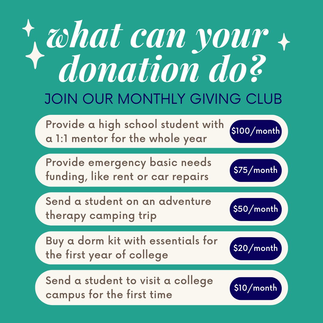 Foster_Progress's tweet photo. This #GivingTuesday, join the Foster Progress Monthly Giving Club. Your donation will go directly to equipping foster youth to achieve in college and adulthood. Plus, for a limited time, you'll receive a special gift for your generosity! https://t.co/xMwvmtvBbS https://t.co/XzLARDPvlX