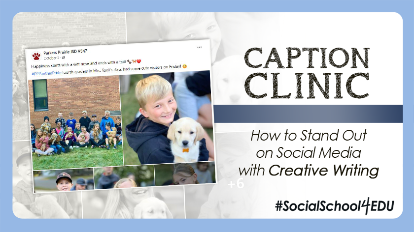 andreagribble's tweet photo. Creating social media captions that keep your online community engaged and excited to follow your school’s story is not always easy.

Here are some creative caption examples to spark your imagination!
https://t.co/1biDsL3wDJ

#schoolpr #creativewriting #copywriting #k12schools https://t.co/HiBUw5DFR4