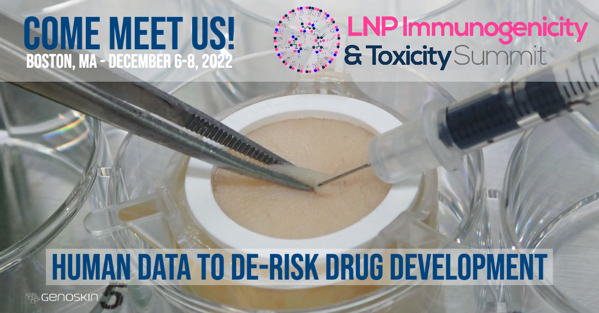 🎟 Last chance to meet the Genoskin team in the US this year! Come join Eric Merle, our Chief Business Innovation Officer, in #Boston next week, during the upcoming #LipidNanoparticles Immunogenicity &amp; Toxicity Summit.
lnp-immunogenicity-toxicity-summit.com