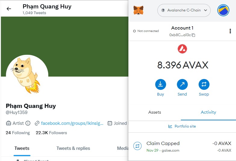 Huy1359's tweet photo. Vừa mua được ít AVAX và mình sẽ dùng tool gửi fee claim cho anh em followers từ giờ đến lúc sold out nhé.

Để lại địa chỉ ví Avalanche C-Chain Metamask ở dưới rồi ủng hộ mình 1 Retweet là vui lắm rồi 😆, con này dự là mai sẽ sold out anh em nhanh nhé https://t.co/RIT3Br260G