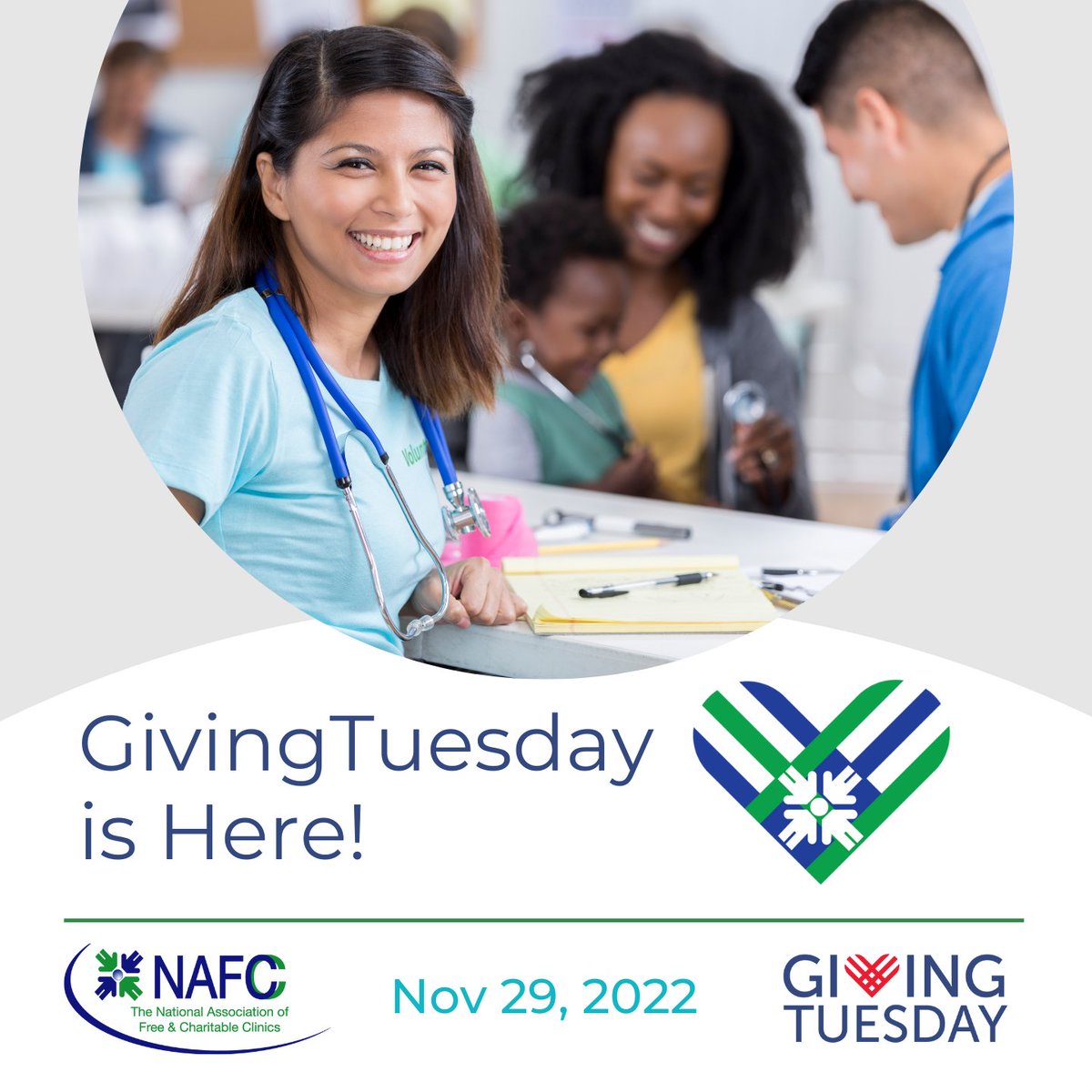 NAFClinics's tweet photo. GivingTuesday is here! This #GivingTuesday, join the NAFC in building healthy communities! Learn about the many ways you can give back, from donating to the NAFC, volunteering at a local clinic, and more by visiting https://t.co/yO91goThKU https://t.co/Cn8Vhb1GqN