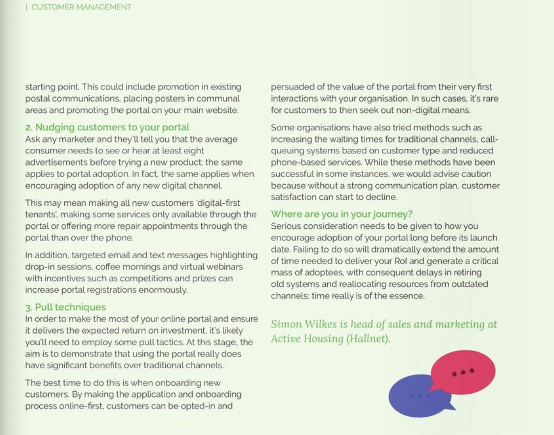 Superb to see <a href="/SimonWilkes_AH/">Simon_ActiveHousing</a> <a href="/activehousinguk/">Active Housing</a> talking resident portals in the November edition <a href="/housingtech/">Housing Technology</a> 
#tech #ukhousing