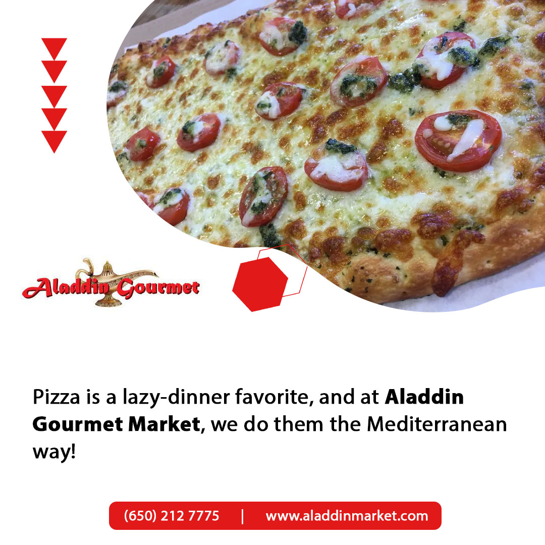 aladdingourmets's tweet photo. Pizza is a lazy-dinner favorite, and at Aladdin Gourmet Market, we do them the Mediterranean way! Our Zaatar bread is a crowd-pleaser, to ease you into the world of Manakesh and Flatbreads.
#AladdinGourmetMarket #MediterraneanPizza #GourmetBakery #Manakesh #ZaatarBread #Hummus https://t.co/oxB5vBL6bG
