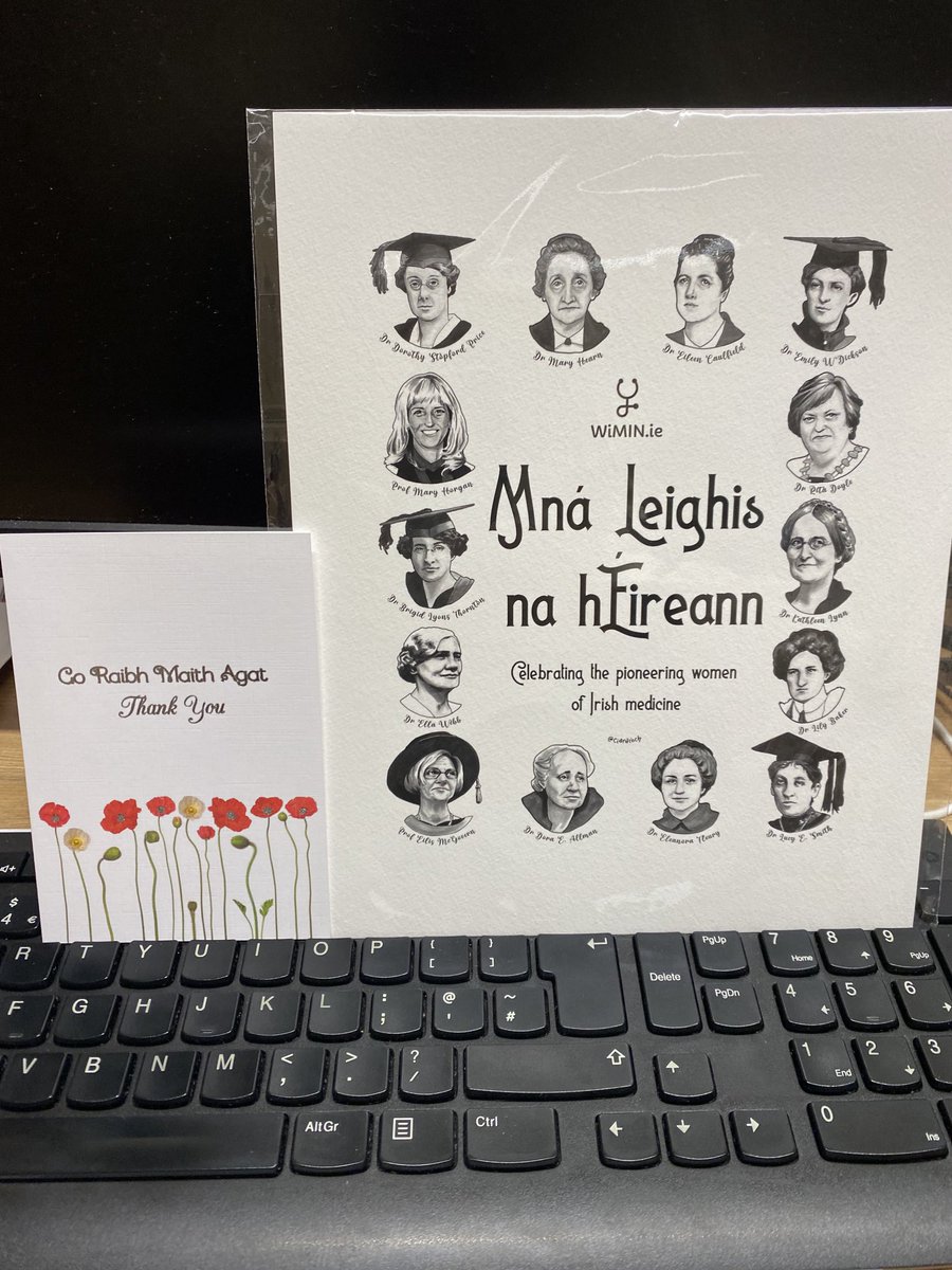 What a lovely surprise for me at work today ⁦<a href="/CUH_Cork/">Cork University Hospitals</a>⁩ from ⁦<a href="/SarahFitzWiMIN/">Sarah Fitzgibbon</a>⁩ ⁦<a href="/WomenMedIreland/">WiMIN</a>⁩ drawn by talented ⁦<a href="/Ciaraioch/">Ciara | Ciaraíoch 🎨(Find me on BIuesky/lnstagram)</a>⁩ 💚💛⁦<a href="/RCPI_news/">Royal College of Physicians of Ireland</a>⁩ 🙏