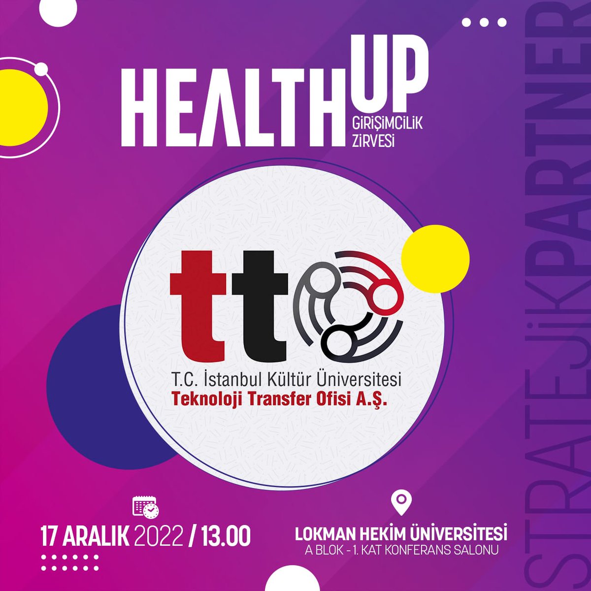 Ankara’nın ilk sağlık ve ilaç temalı girişimcilik zirvesi HealthUp Girişimcilik Zirvesi <a href="/lhu_stek/">LHUSTEK</a> ve <a href="/girisimciparki/">Girişimci Parkı</a> ile birlikte <a href="/kulturtto/">İKÜ Teknoloji Transfer Ofisi</a> stratejik partnerliğinde 17 Aralık 2022 tarihinde gerçekleştirilecek! 
LCV formu için: bit.ly/3U4J8ay
<a href="/IKUedu/">İstanbul Kültür Üniversitesi</a> <a href="/lokmanhekimuni/">Lokman Hekim Üniversitesi</a>