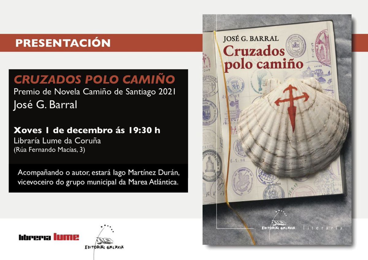 Este xoves acompañamos a Chiño Barral na presentación da súa nova novela na Coruña. Na libraría Lume, ás 19.30h. ✍🏻