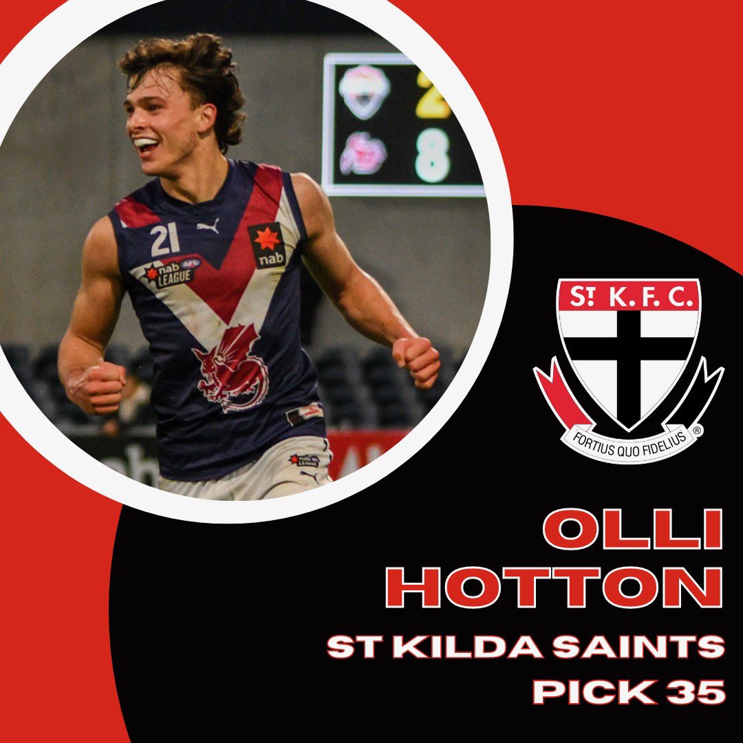 Now this is HOTT! 🔥

Olli Hotton will be a Saint in 2023! 😇

#AFL | #AFLDraft | #NABLeague | #GenNext