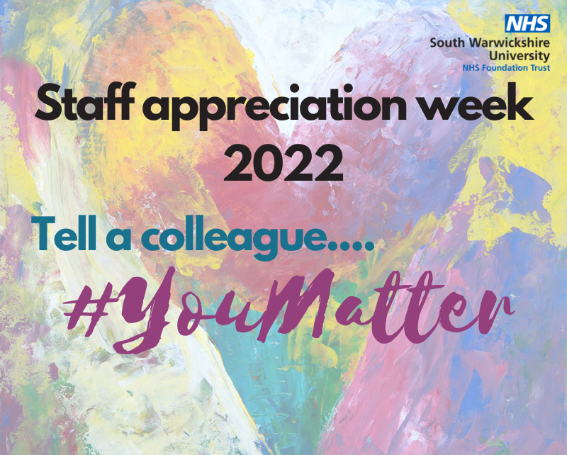 nhsswft's tweet photo. This week is our Staff Appreciation Week - an opportunity for our Board to thank staff, &amp; colleagues to recognise colleagues for their sheer hard work, innovation, dedication &amp; teamwork to provide outstanding care to patients despite the relentless pressure on services #youmatter https://t.co/HVVMmeI6Ih