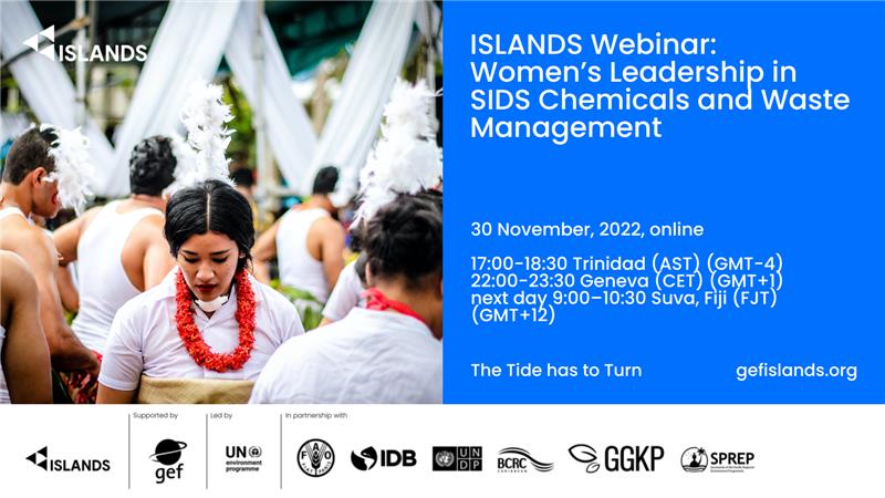 We are delighted to be part of the ISLANDs Webinar on Women's Leadership in SIDS Chemicals and Waste Management tomorrow. Join us - registration is still possible at: greengrowthknowledge.org/webinar/island…