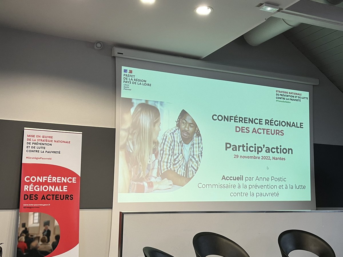 PreciadoSabine's tweet image. Lancement de la 5ème Conférence Régionale des acteurs dans la mise en œuvre de la stratégie nationale de prévention et de lutte contre la pauvreté autour du sujet Particip’Action. #Tousmobilisés @poleemploi_PDL en présence du @Prefet44 et de la Haut commissaire