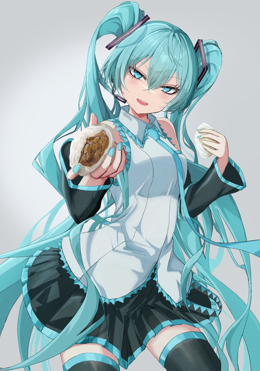 初音ミク「今日は #いい肉の日 でもあるようですよ!という事で鋭川するさんの作品をご紹介!」|piapro(ピアプロ)のイラスト