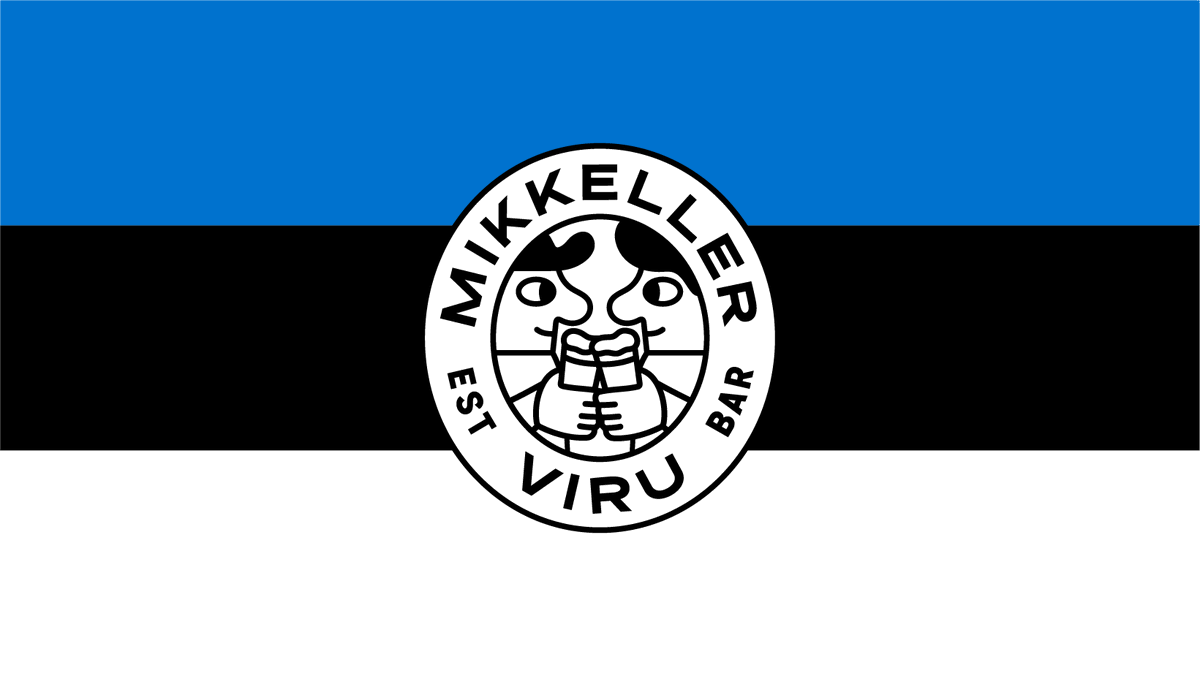 EstonBey's tweet photo. Ünlü bira markası Mikkeller'in Tallinn'deki iki pub'ının logoları. Viru'da orijinal logolarından esinlenen daha basit bir tasarım kullanırken; Old Town için şehrin dokusuna uygun, merkezinde Vana Toomas karakterini elinde bardakla gördüğümüz harika bir logo tasarlamışlar. https://t.co/0HGm6fIfho