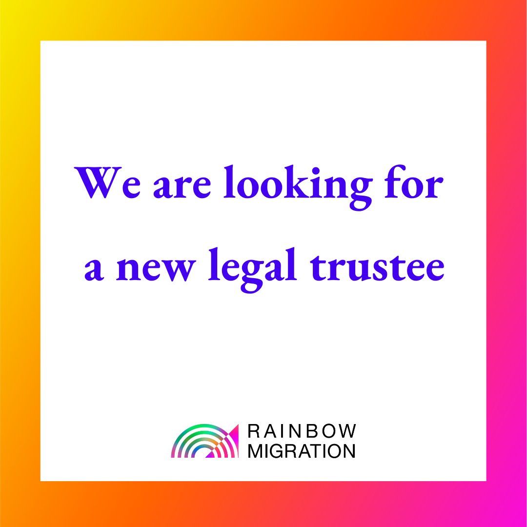 Wanted: an asylum lawyer with an interest in supporting #LGBTQI rights, to join our board of trustees. You need to have been a practicing solicitor, legal adviser or barrister in the last three years.🏳️‍🌈

Apply by Dec 13 at 10am.

More details at bit.ly/3XtV6NC