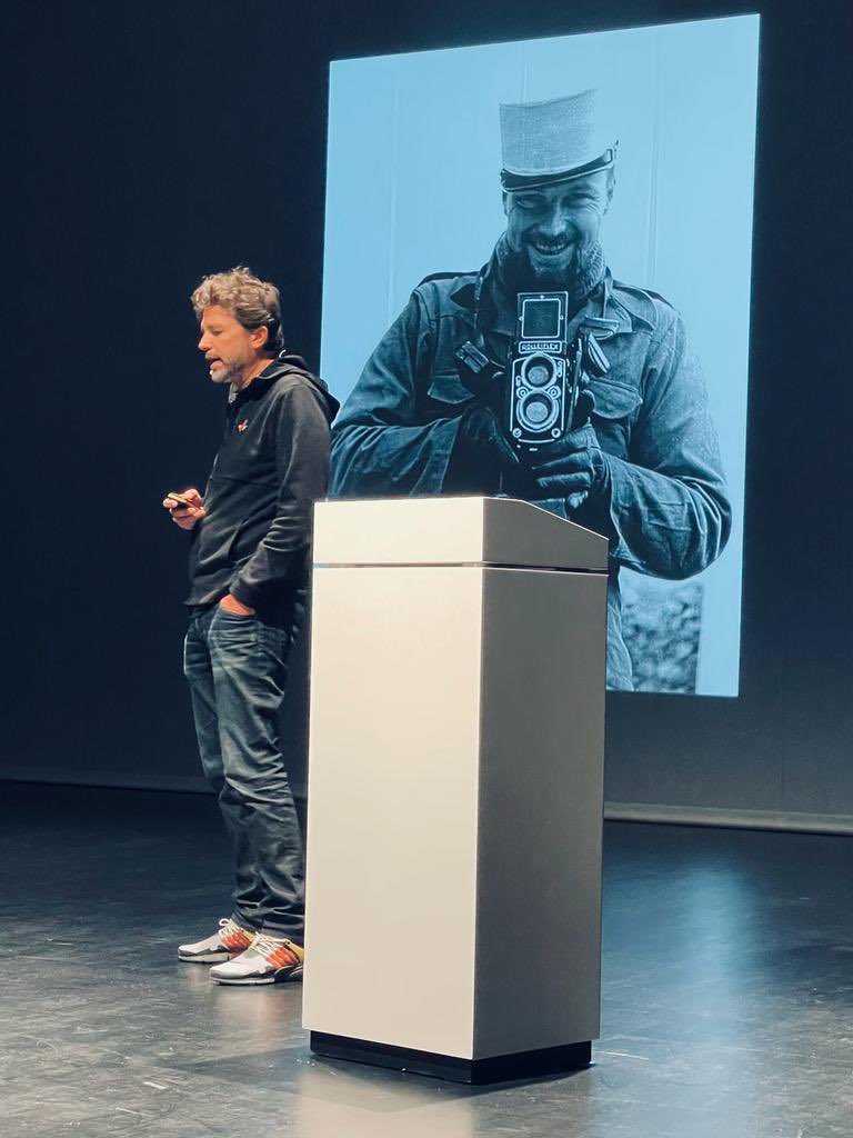 A special moment on stage with my dad ❤️ Heinz Hosch Icon #1 #52icons Thank you to <a href="/ADC_GERMANY/">ART DIRECTORS CLUB</a> and <a href="/BurkhardMueller/">burkhard.eth</a> for an amazing Metaverse event! So many smart and nice people #irlrules I’ll be back 😉