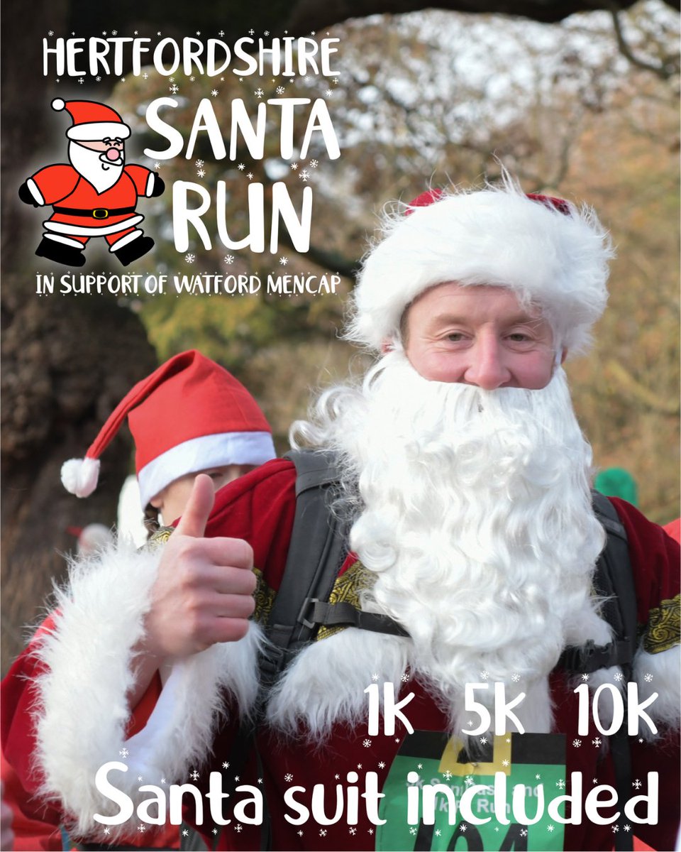 Join us on Sun 4 Dec in Cassiobury Park for the Watford Santa Dash.  Choose from 1k, 5k or 10k. 

bit.ly/HertsSantaRun

Thanks to our friends  <a href="/WBSLeavesden/">Warner Bros. Studios Leavesden</a> for sponsoring &amp; ActiveTrainingWorld <a href="/eventsatw/">ATW</a> who are organising on our behalf.  

#parkrun #funrun #Watford