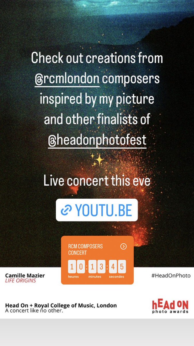 Check out creations from <a href="/RCMLondon/">Royal College of Music</a>  Royal College of Music composers inspired by my picture and other finalists of <a href="/HeadOnPhotoFest/">Head On Photo Fest</a> 
This eve 7:30 PM London Time 

youtu.be/tUzAZ_tDBPU
