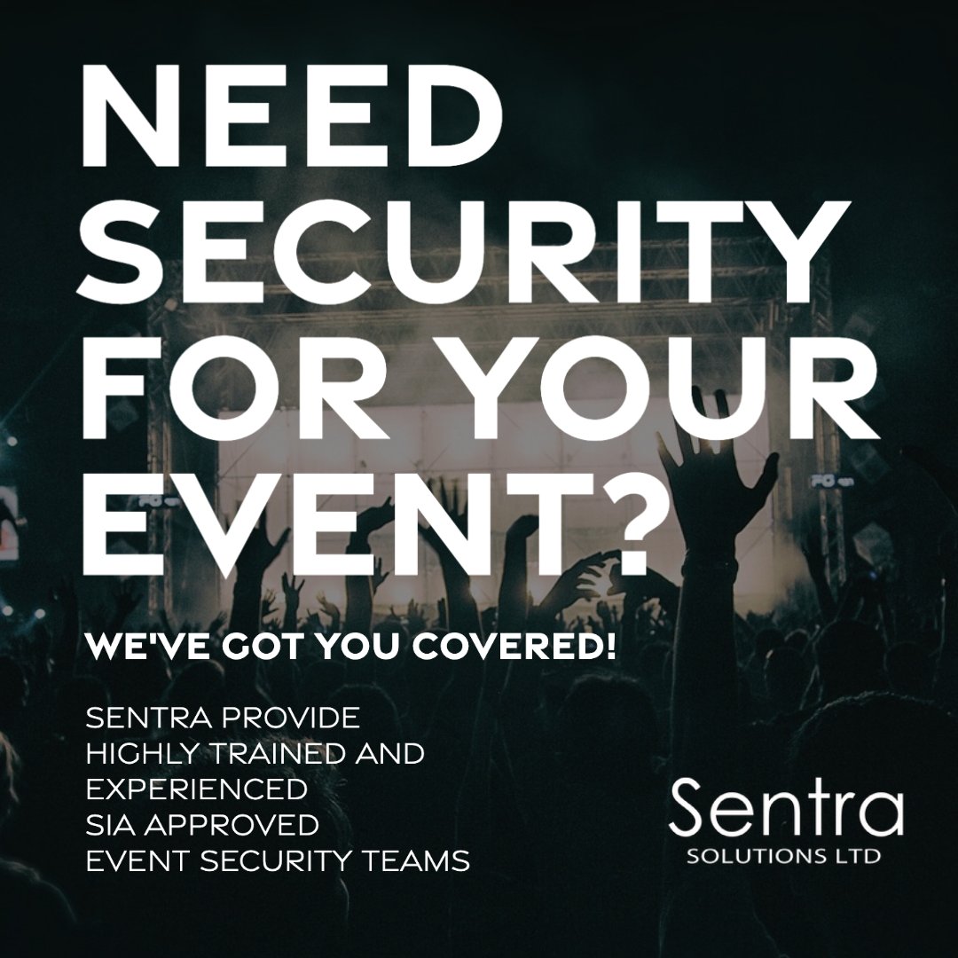 Looking for a trusted and experienced event security service?

Sentra solutions provide a professional security presence for bars, clubs and music events across London and Essex.

Contact us on 01277 725 883 for more info.
.
.
.
#security #eventsecurity #festivalsecurity