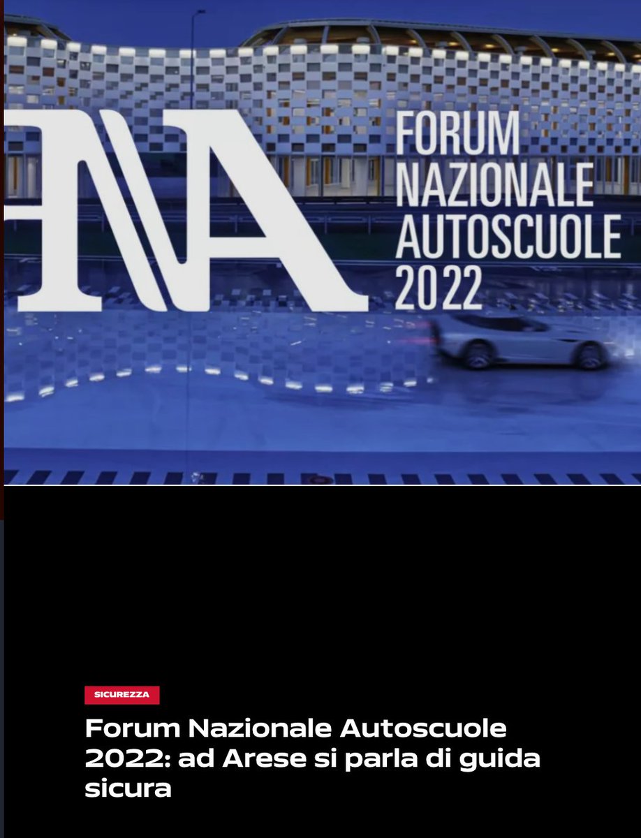 Le testate giornalistiche "QUOTIDIANO NAZIONALE MOTORI" e "AUTOAPPASSIONATI" parlano dell'evento dell'anno FNA Forum Nazionale Autoscuole e della SICUREZZA STRADALE.

- Quotidiano Nazionale Motori: bit.ly/3OJ0KYc
- Autoappassionati: bit.ly/3GVaaOz