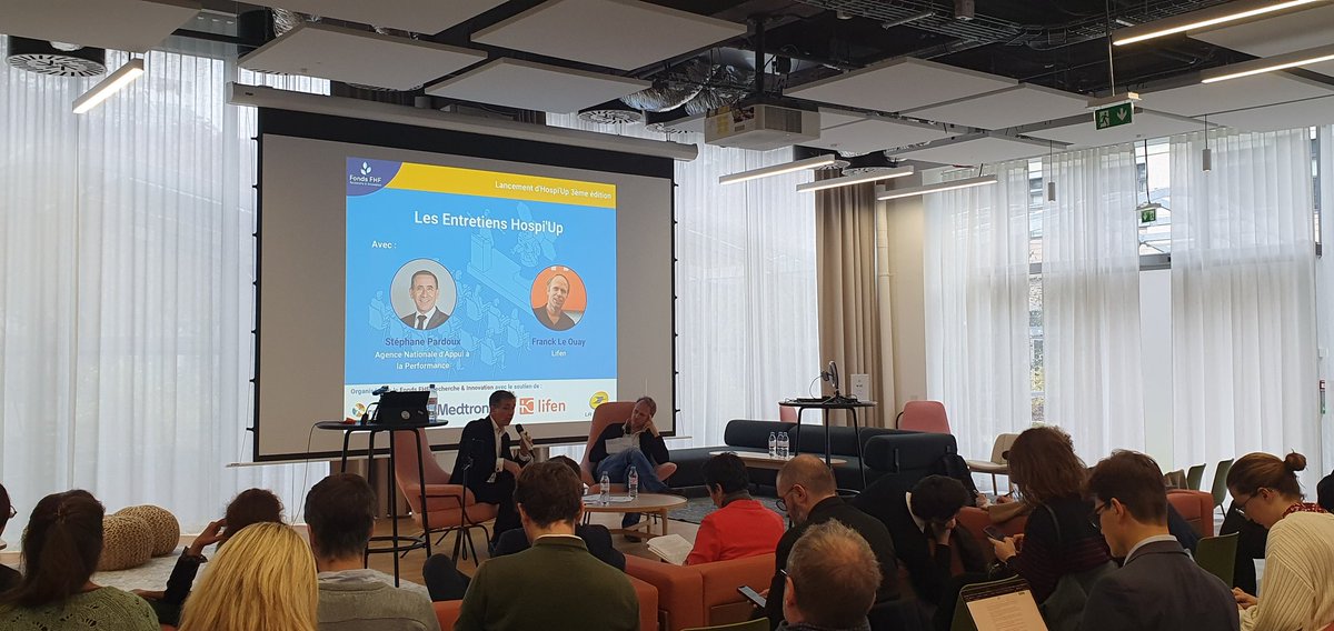 Lancement de la V3 de l'excellent guide #HospiUp du <a href="/FondsFHF/">Fonds FHF</a> avec les entretiens croisés de <a href="/pardouxstephane/">Pardoux</a> DG <a href="/anap_sante/">ANAP</a> et F. Le Ouay, CEO   <a href="/lifen_fr/">Lifen</a>.
#innovation #hôpital #startup