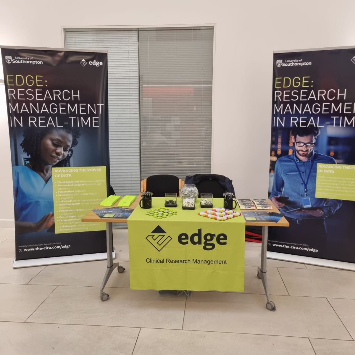EDGE (@edgeclinical) on Twitter photo The EDGE stand is ready at the <a href="/MKHospital/">Milton Keynes University Hospital NHS FT</a> Research & Innovation event 🏥
Jen Peach, Knowledge Team Leader & Roberto Aguiar, Technical Business Support Manager are in attendance from our Team. Be sure to say hello 👋🏻
#EDGEnews #Research The EDGE stand is ready at the <a href="/MKHospital/">Milton Keynes University Hospital NHS FT</a> Research & Innovation event 🏥
Jen Peach, Knowledge Team Leader & Roberto Aguiar, Technical Business Support Manager are in attendance from our Team. Be sure to say hello 👋🏻
#EDGEnews #Research