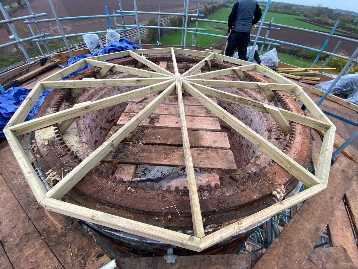 BonsersUK's tweet photo. Our operatives have recently started to replace the roof on a listed windmill in the local area. For all enquiries please email contact@bonsersrestoration.co.uk https://t.co/85X0izvLiz