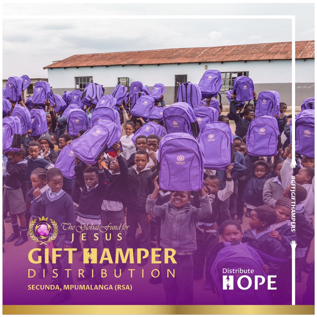 Real_GFFJ's tweet photo. GFFJ visited Secunda, a town built amidst the coalfields of the Mpumalanga province, for the #distributehope initiative, giving away food hampers. https://t.co/du8B2kscuq