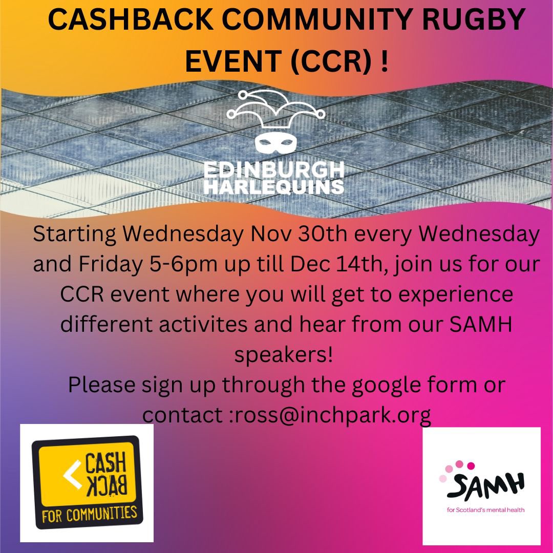 We’ve got the great opportunity to work with @samhscotland who’ll be giving talks on ‘resilience’ and ‘how to have  mental health conversations’. Starting Wednesday 30th 5-6pm @CastlebraeCHS ! 
Each Wed &amp; Fri 5-6pm, with different activities each week too!