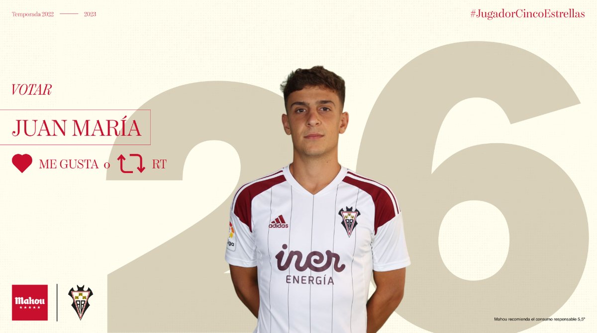 futbolmahou's tweet photo. @AlbaceteBPSAD @MDjetei @JDubasin @alvaro22794 RT o MG si crees que @juanmaria_3 ha sido el #JugadorCincoEstrellas del @AlbaceteBPSAD en noviembre (6/6) https://t.co/Mi46nv7FMg