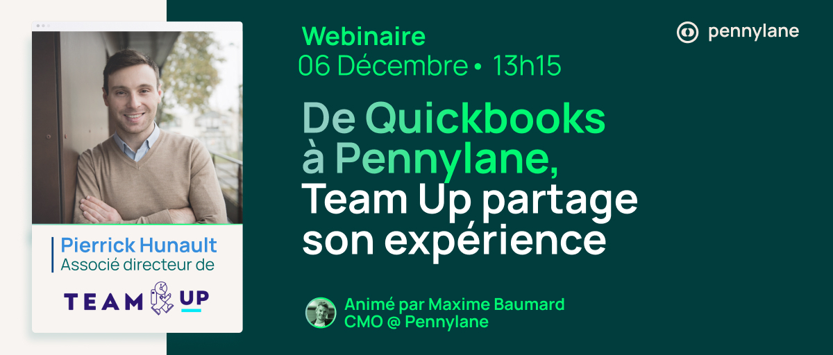 Quel outil de production comptable choisir pour 2023 ? 

Pierrick Hunault, associé directeur de mission chez Team Up, partage son retour d’expérience durant notre webinaire le 6 décembre prochain à 13h15.

🎟️ Réservez votre place : bit.ly/3u9Fly4