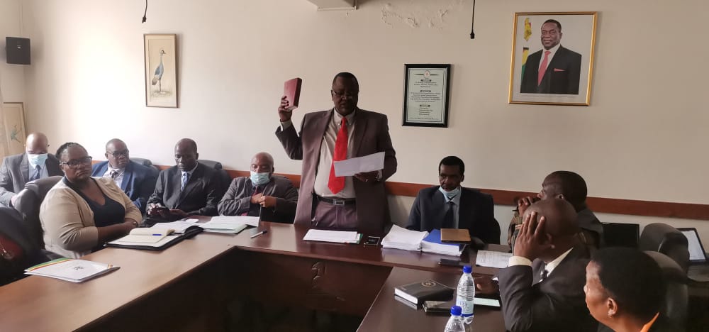 ParliamentZim's tweet photo. Portfolio Committee on Youth, Sport, Arts &amp; Recreation is conducting a budget consultative meeting with @moysarzim, parastatals &amp; stakeholders. Dr. Dube, Director in the Ministry highlighted that from the proposed 300 billion &amp; there is a shortfall of 85% from the proposed budget https://t.co/JIAuVONzjT
