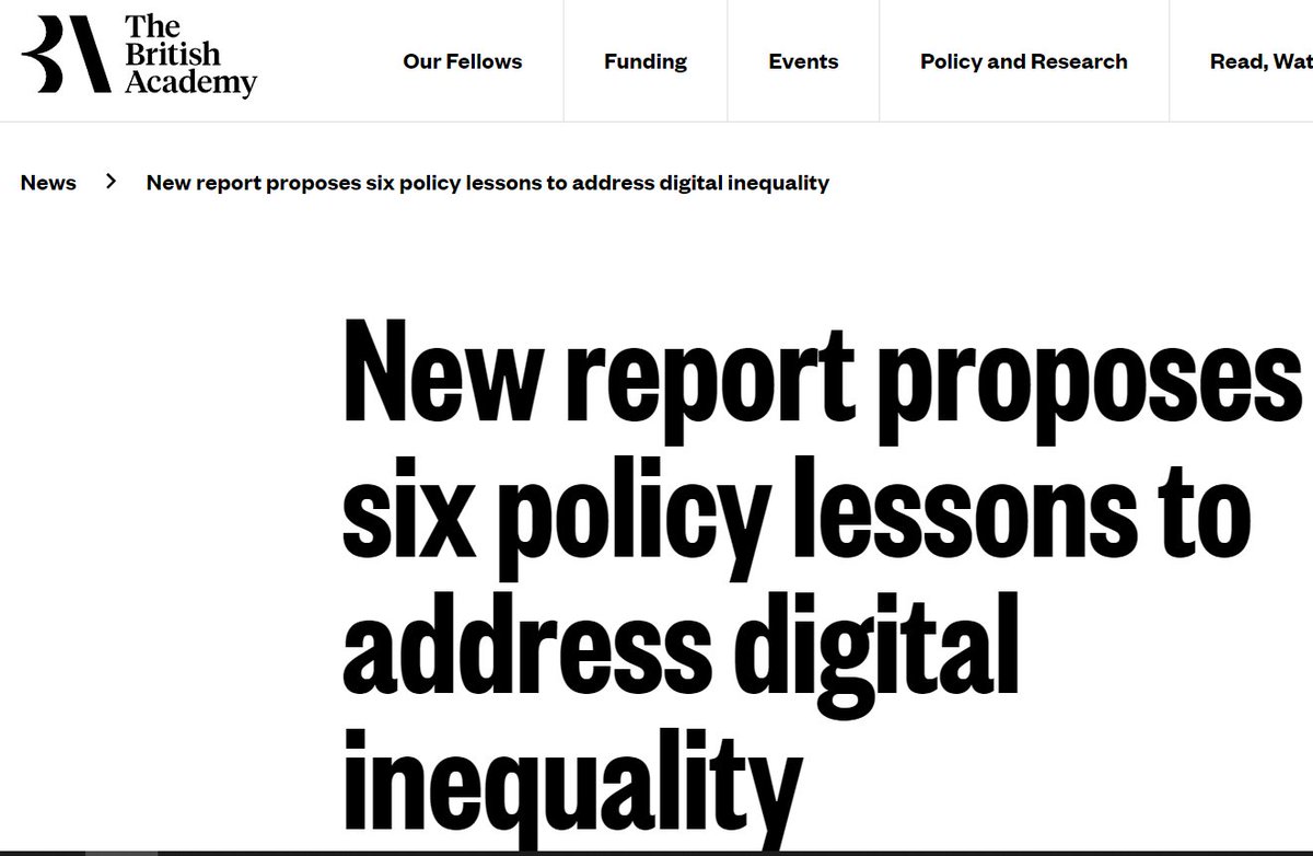 Massimo Ragnedda (@massimoragnedda) on Twitter photo Glad to have led with <a href="/marialauraruiu/">Maria Laura Ruiu</a> (<a href="/NorthumbriaUni/">Northumbria Uni</a> ) one of the six research projects commissioned by the <a href="/BritishAcademy_/">The British Academy</a> to inform policy thinking around the crucial challenge of addressing inequality.
shortest.link/9iZm
🧵A short Thread Glad to have led with <a href="/marialauraruiu/">Maria Laura Ruiu</a> (<a href="/NorthumbriaUni/">Northumbria Uni</a> ) one of the six research projects commissioned by the <a href="/BritishAcademy_/">The British Academy</a> to inform policy thinking around the crucial challenge of addressing inequality.
shortest.link/9iZm
🧵A short Thread