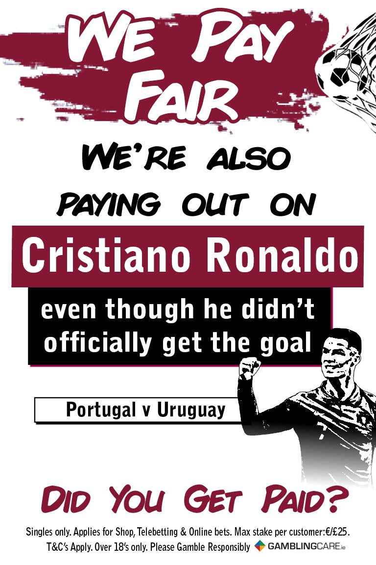 BAR1Betting's tweet photo. In the interest of Fair Play, we're paying out on the following from the Portugal-Uruguay #WorldCup2022 match on Monday
✅ RONALDO as FIRST & ANYTIME SCORER
✅ BRUNO FERNANDES as FIRST & ANYTIME SCORER & also, DOUBLE THE ODDS on him as FIRST SCORER
#ComeCollect #YourNo1Bookmaker https://t.co/t8UERc20IK
