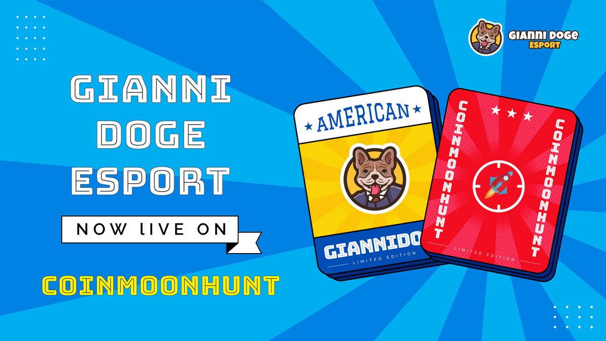 giannidoge's tweet photo. 🎉NOW LIVE🎉

GianniDoge Esport can be tracked on @CoinMoonHunt 

🔗: https://t.co/48p6TpRbgq

Don't forget we will list CMC and CG after Launch soon 🎉🎉

➡️  Follow us for more upcoming updates!

#GDE #BSC #Lottery  #prophesy #FIFAWorldCup https://t.co/t4xmJdNQR7