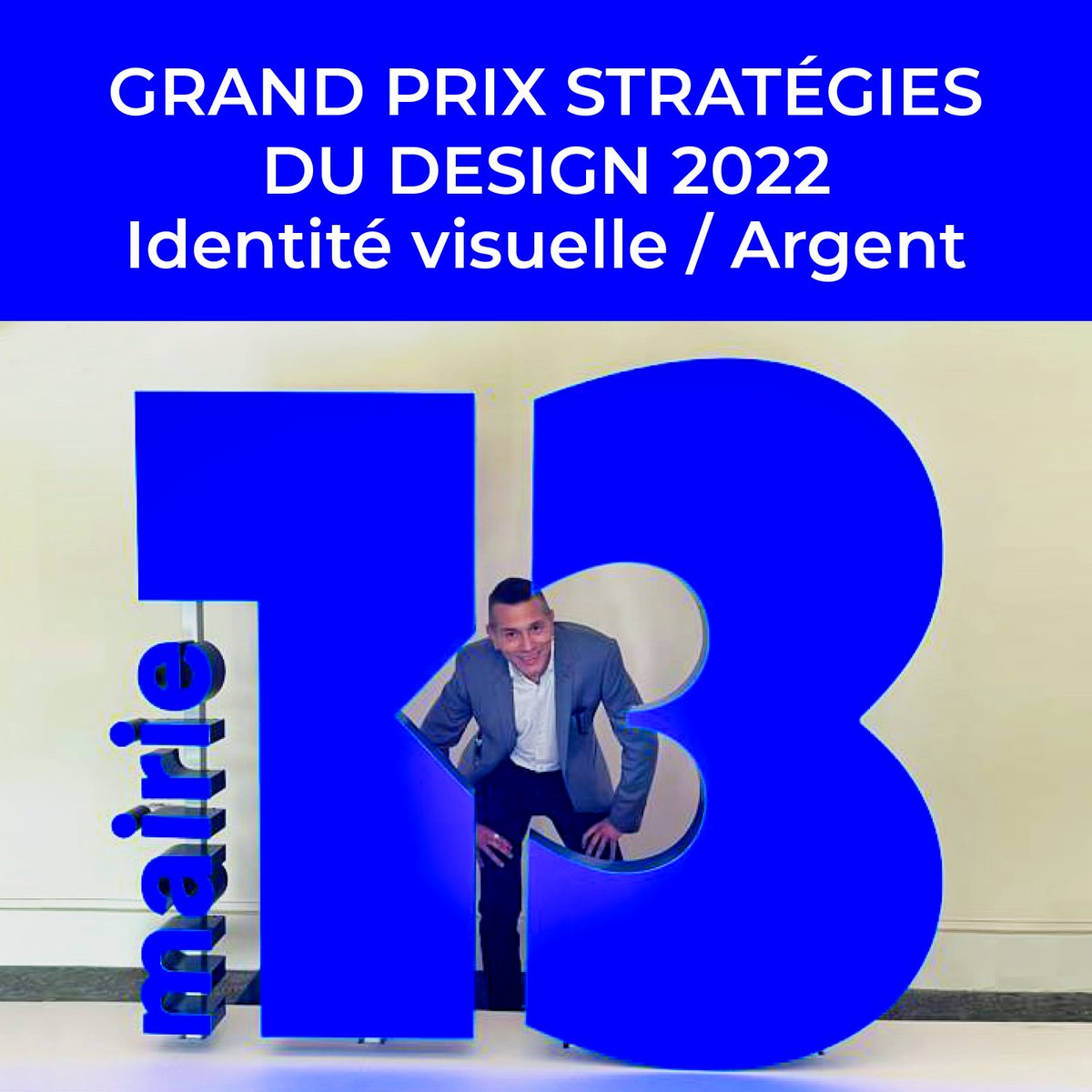 EcoleEPSAA's tweet photo. On lui doit notre beau #logo EPSAA en "bas de casse" mais c'est pour la création de la nouvelle identité visuelle de la #Mairie du 13ème arrondissement de #Paris que Laurent Muller, brand designer et enseignant à l'#EPSAA, a reçu un Prix Stratégies du #design. https://t.co/WeY7hwl719